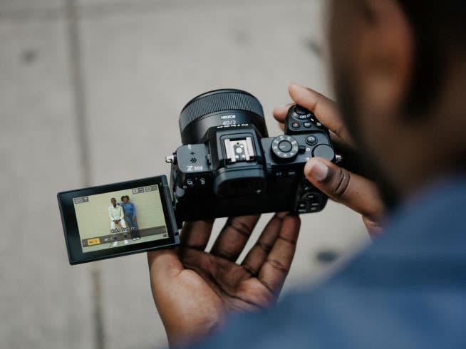 Large 8cm (3.2-inch) vari-angle LCD offers versatile shooting angles and easy vertical UI for stills. | Nikon Cameras, Lenses & Accessories